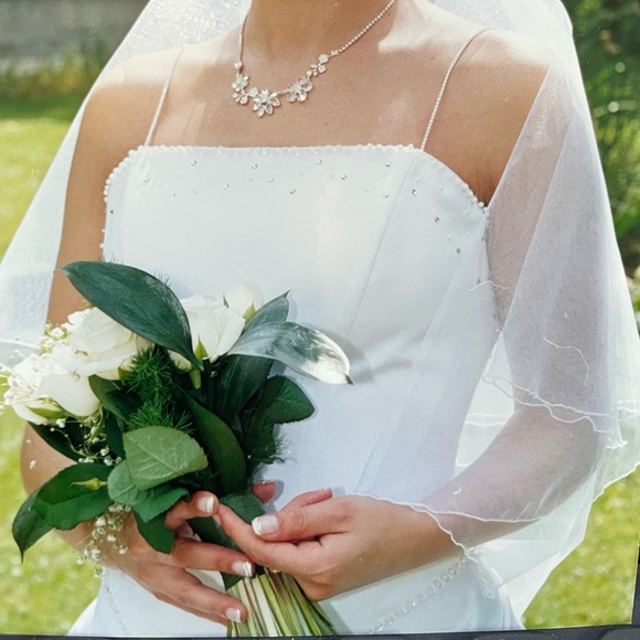 WEDDING DRESS - CUSTOM MADE in Europe - pure white taffeta - Picture 2 of 7